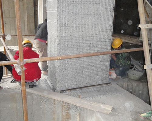 鋼絞綫加固-2010年5月-6月太原市奧林花園14#A區地下車庫加固工程