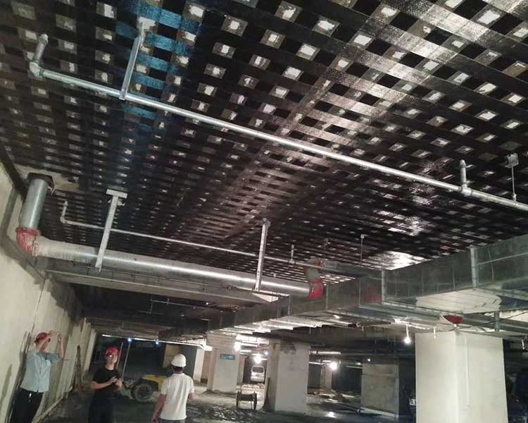 長治潞鼎大廈粘鋼粘碳布加固工程